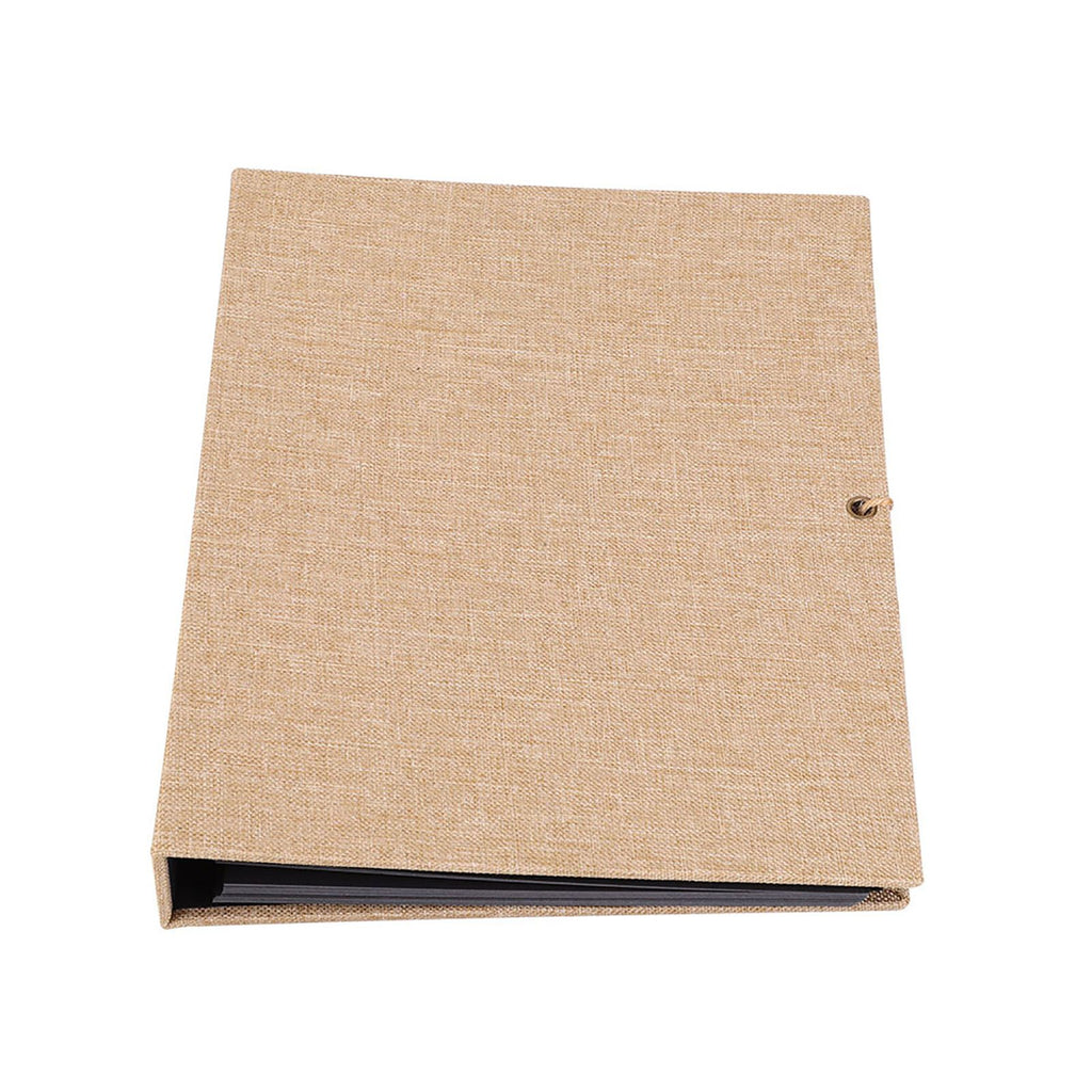Creative Linen DIY Craft Card Album Scrapbook Simple Loose Leaf with Rope Strap 30 Pages(Brown)