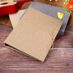 Creative Linen DIY Craft Card Album Scrapbook Simple Loose Leaf with Rope Strap 30 Pages(Brown)