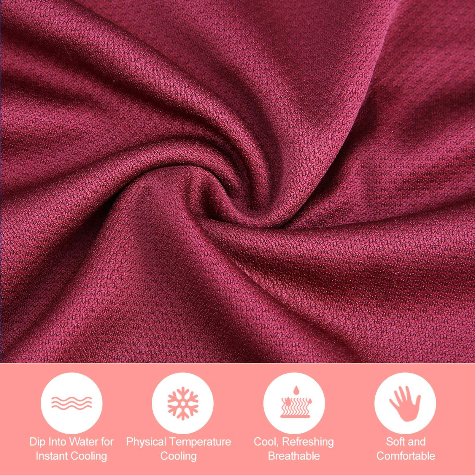 Super Breathable Cooling Effect Towel for Sports Gym Workout (Magenta)