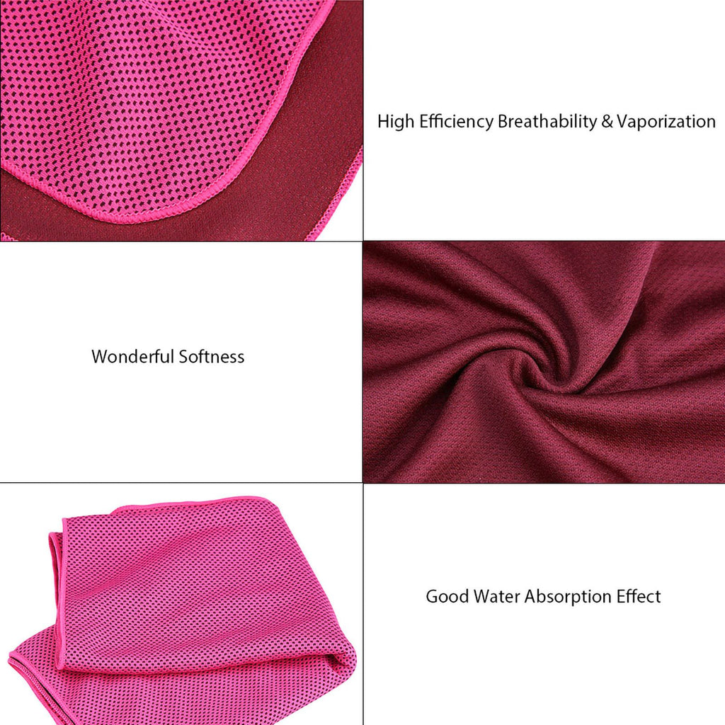 Super Breathable Cooling Effect Towel for Sports Gym Workout (Magenta)