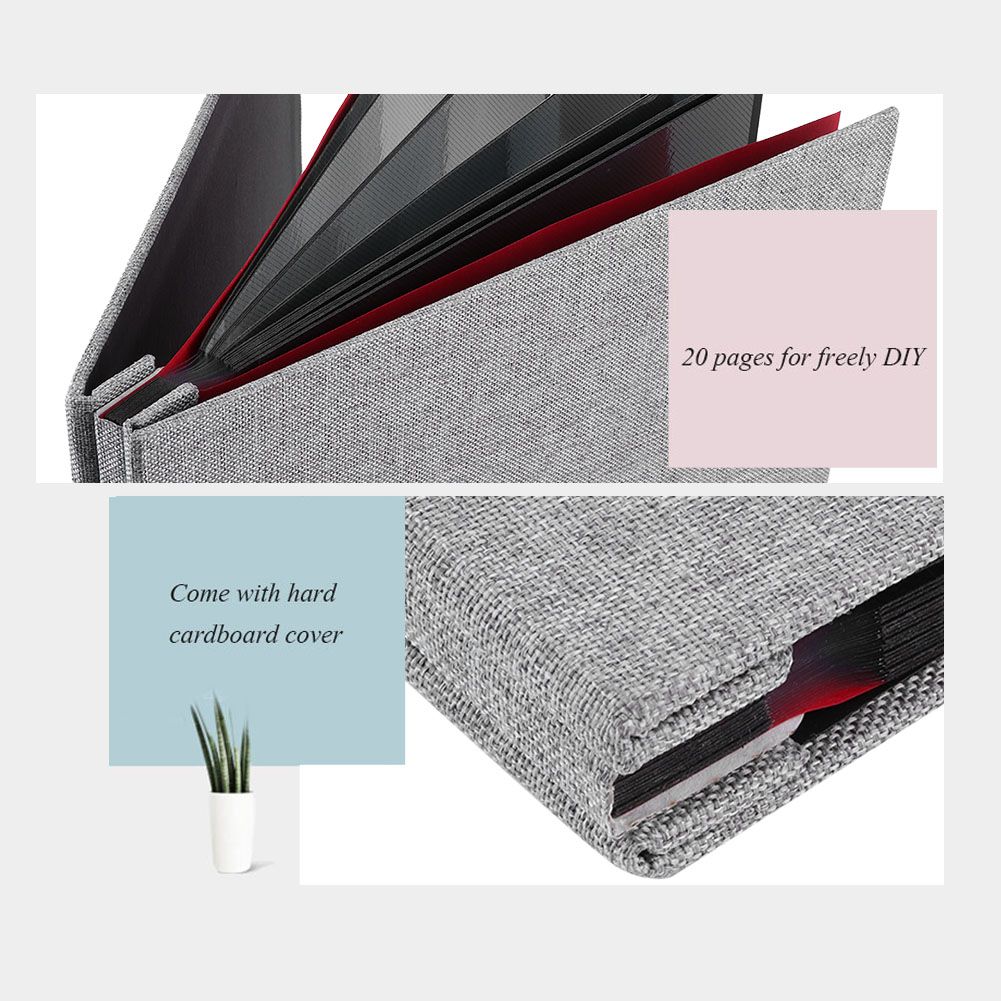 Simple Linen Cover DIY Self Adhesive Album Scrapbook Handmade Creative Craft 20 Pages #5