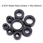 8pcs/set 3~16mm Drill Depth Stop Collars Assortment Set with Hex Wrench Woodworking Tool