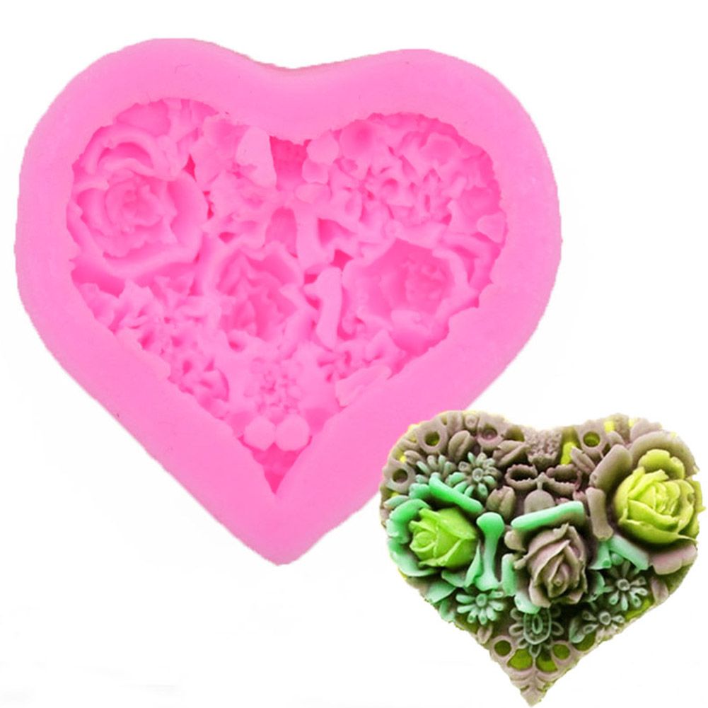 Heart shaped Silicone Mould Washable Heat Resistant Mold for Chocolate Dessert Cookie