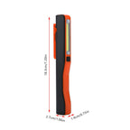 Rechargeable COB LED Flashlight Hand Pocket Pen Work Light with Magnetic Rotating Clip Orange