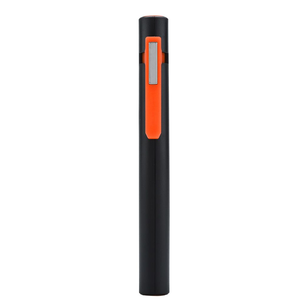 Rechargeable COB LED Flashlight Hand Pocket Pen Work Light with Magnetic Rotating Clip Orange