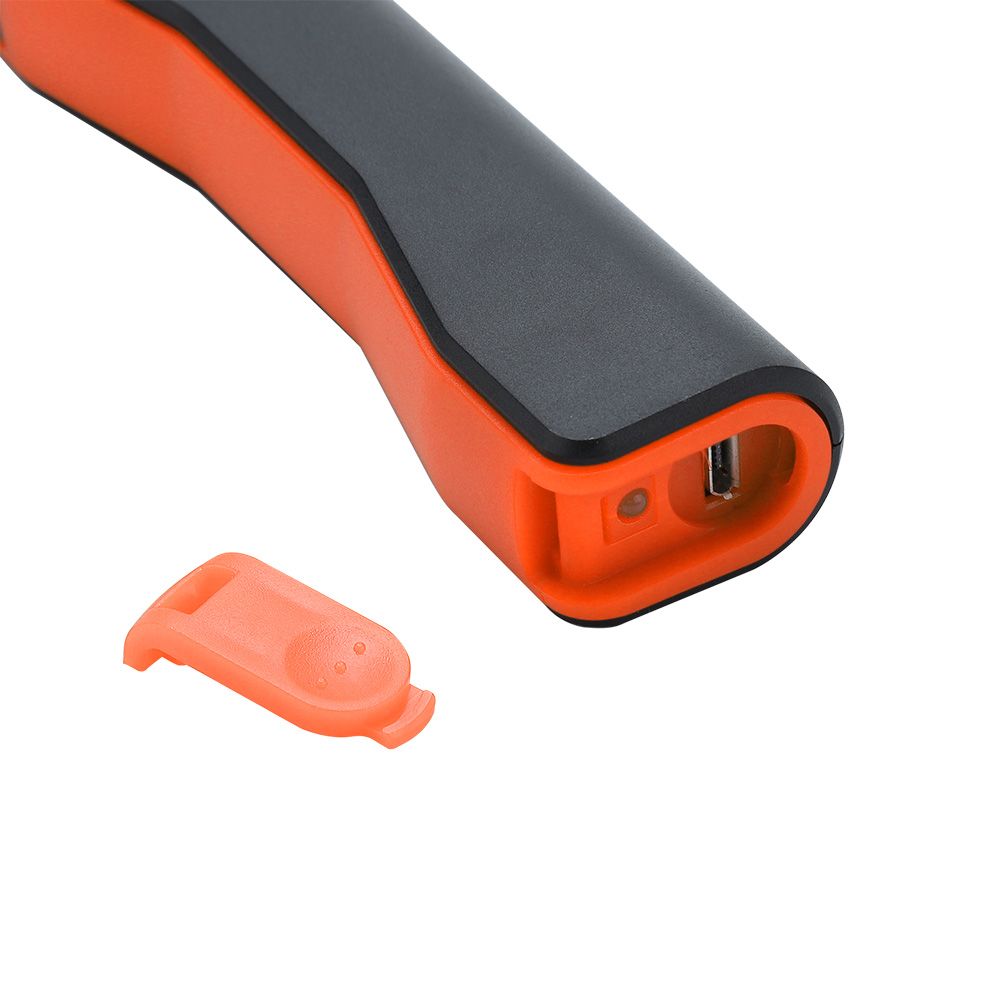 Rechargeable COB LED Flashlight Hand Pocket Pen Work Light with Magnetic Rotating Clip Orange