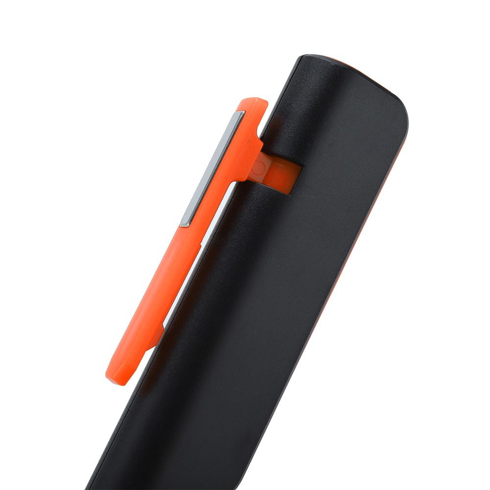 Rechargeable COB LED Flashlight Hand Pocket Pen Work Light with Magnetic Rotating Clip Orange