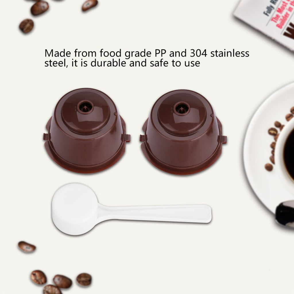 5Pcs Food Grade Pp 304 Stainless Steel Reusable Refillable Coffee Capsule Filter (Brown)