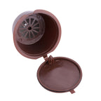 5Pcs Food Grade Pp 304 Stainless Steel Reusable Refillable Coffee Capsule Filter (Brown)