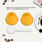 5Pcs Food Grade Pp 304 Stainless Steel Reusable Refillable Coffee Capsule Filter (Yellow)