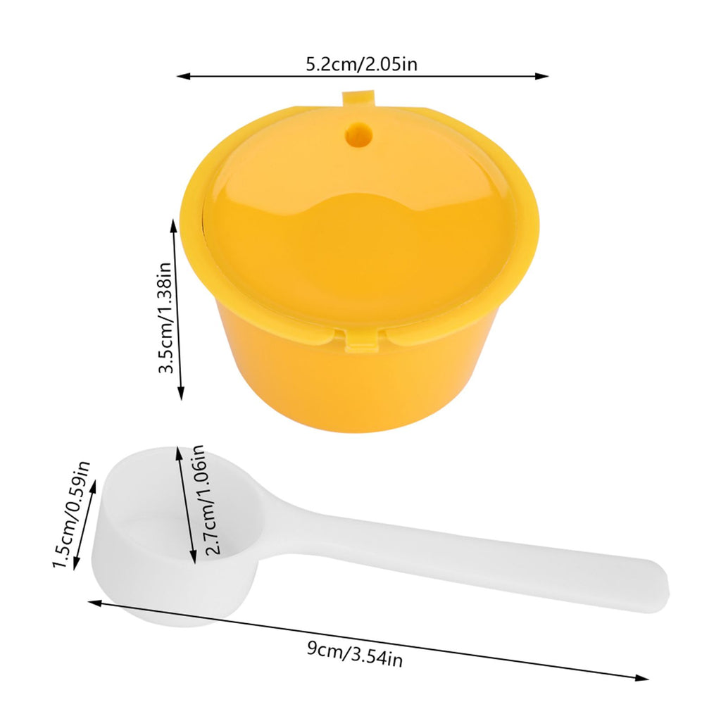 5Pcs Food Grade Pp 304 Stainless Steel Reusable Refillable Coffee Capsule Filter (Yellow)