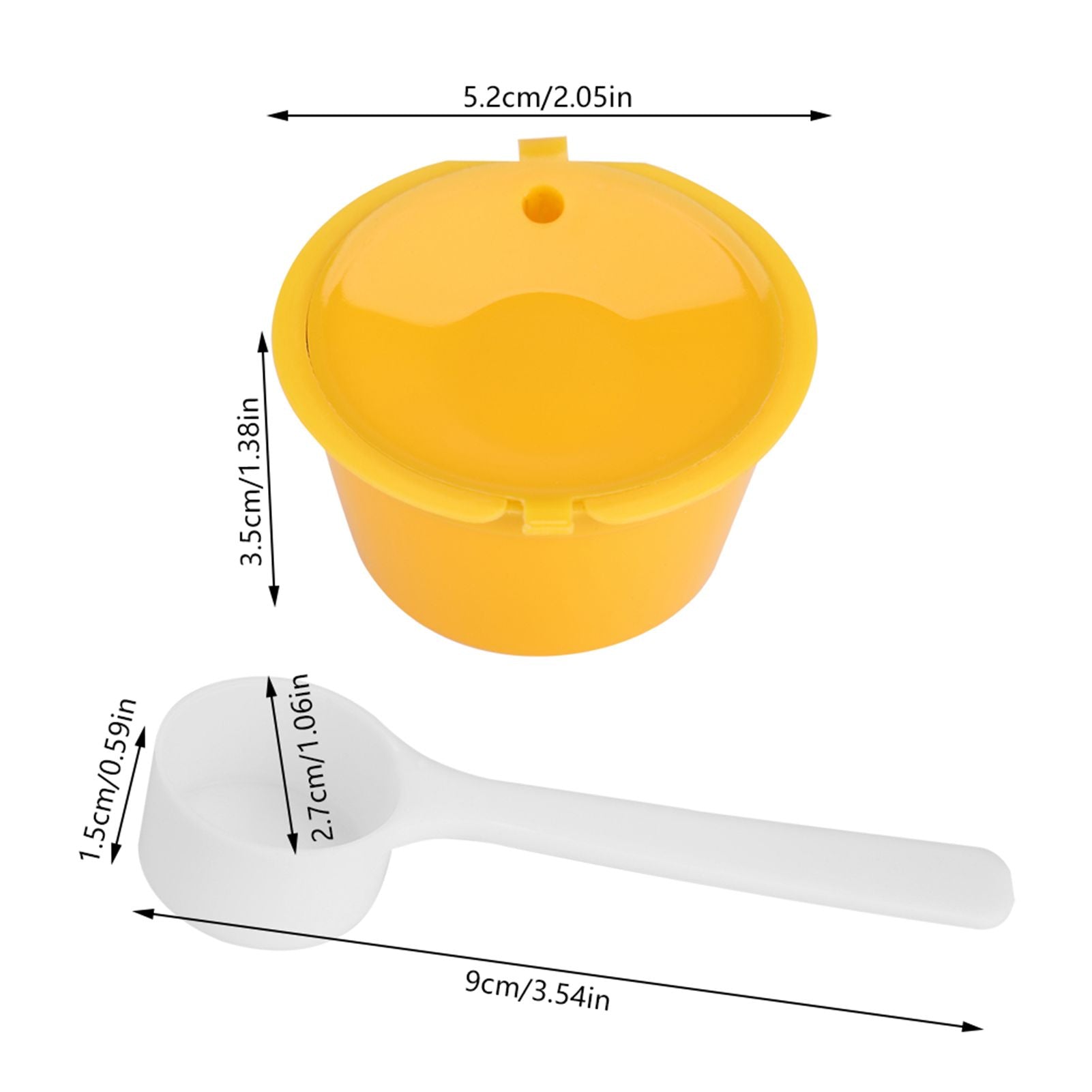 5Pcs Food Grade Pp 304 Stainless Steel Reusable Refillable Coffee Capsule Filter (Yellow)