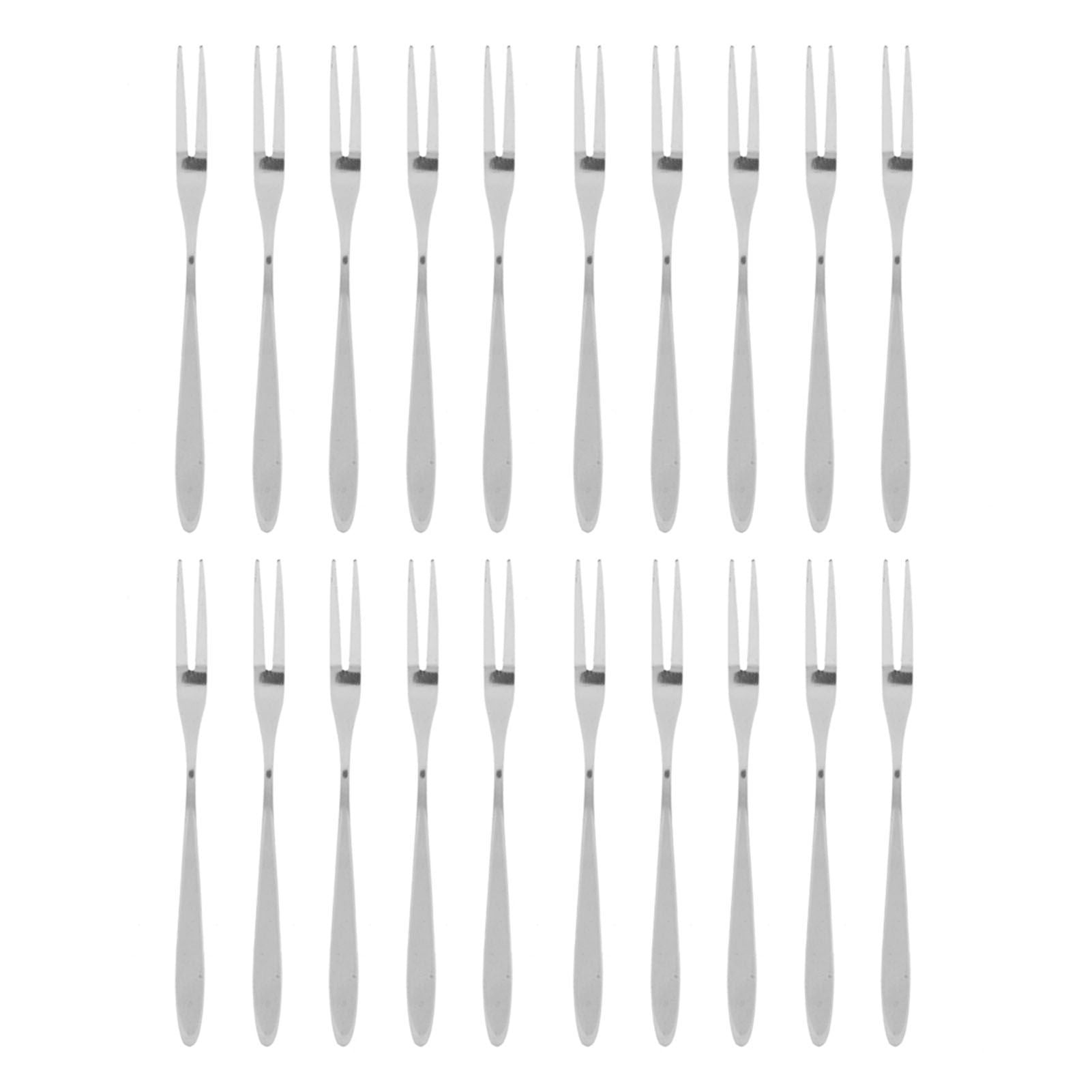 20Pcs/set Stainless Steel Fruit Fork Comfortable Long Handle Cake Desert Fruit Serving Forks