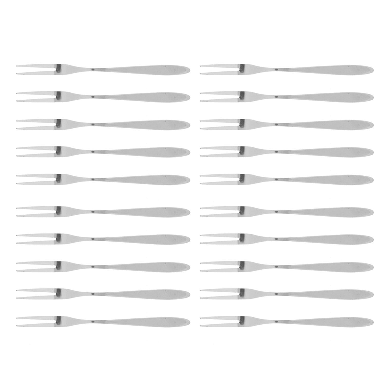 20Pcs/set Stainless Steel Fruit Fork Comfortable Long Handle Cake Desert Fruit Serving Forks