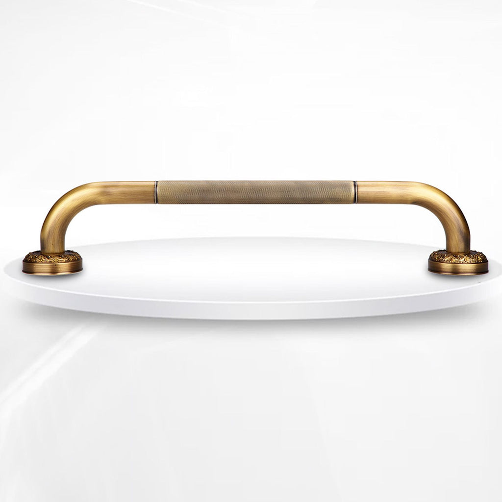Antique Style Brass Carved Shower Tub Safety Grab Bar Wall Mounted Bathroom Accessories