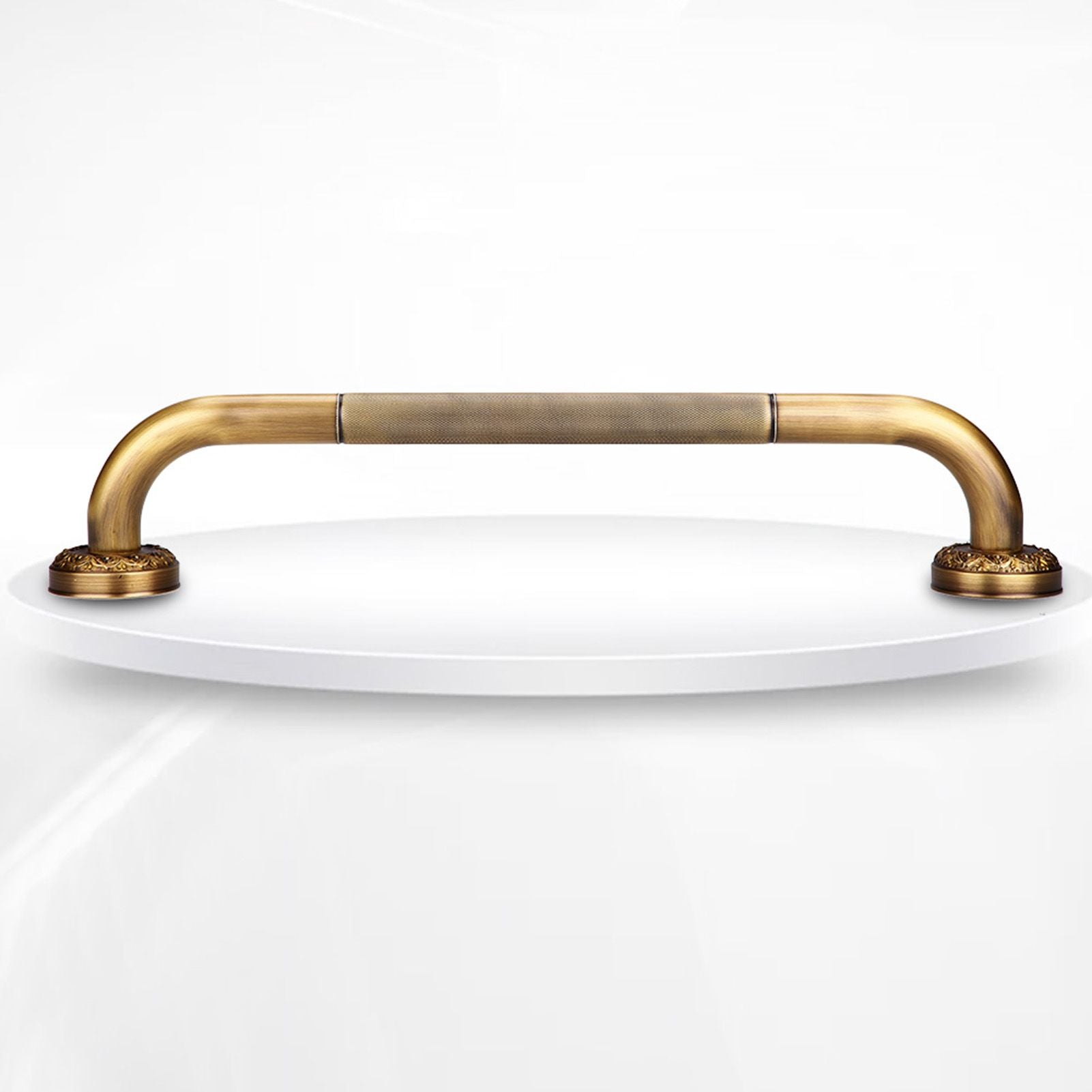 Antique Style Brass Carved Shower Tub Safety Grab Bar Wall Mounted Bathroom Accessories
