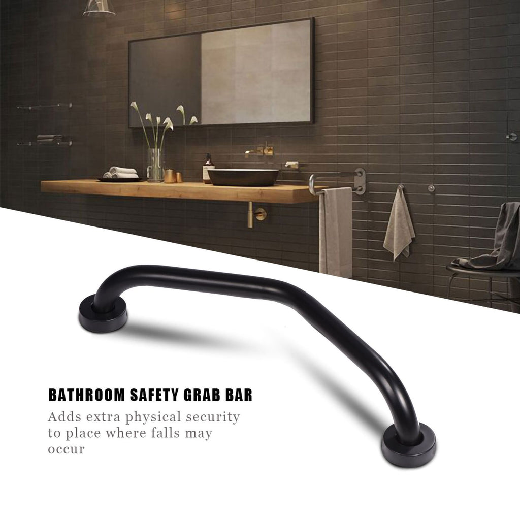 Stainless Steel Curved Shower Tub Safety Grab Bar Towel Rack Wall Mounted Bathroom Handrail