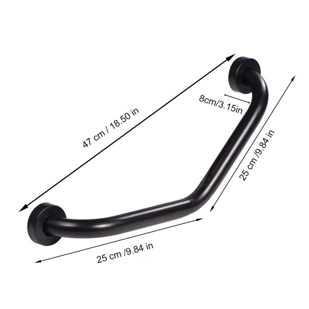 Stainless Steel Curved Shower Tub Safety Grab Bar Towel Rack Wall Mounted Bathroom Handrail