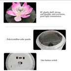 Waterproof Solar Power LED Color Changing Lotus Flower Floating Lamp Garden Colorful Pink