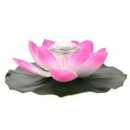 Waterproof Solar Power LED Color Changing Lotus Flower Floating Lamp Garden Colorful Pink
