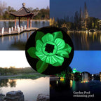 Waterproof Solar Power LED Color Changing Lotus Flower Floating Lamp Garden Colorful White