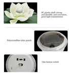 Waterproof Solar Power LED Color Changing Lotus Flower Floating Lamp Garden Colorful White