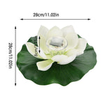 Waterproof Solar Power LED Color Changing Lotus Flower Floating Lamp Garden Colorful White