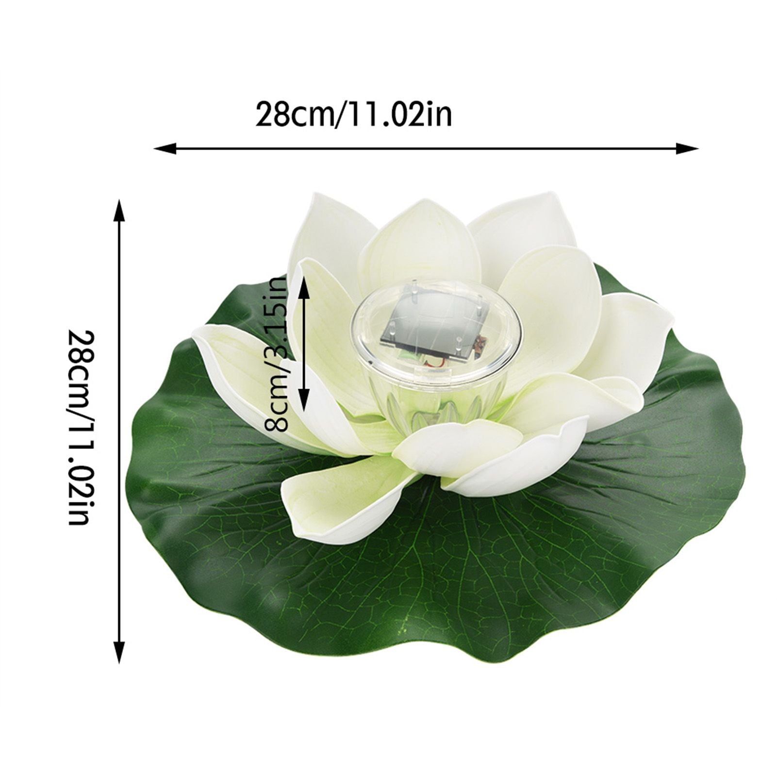 Waterproof Solar Power LED Color Changing Lotus Flower Floating Lamp Garden Colorful White