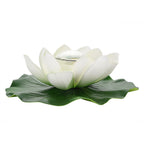 Waterproof Solar Power LED Color Changing Lotus Flower Floating Lamp Garden Colorful White