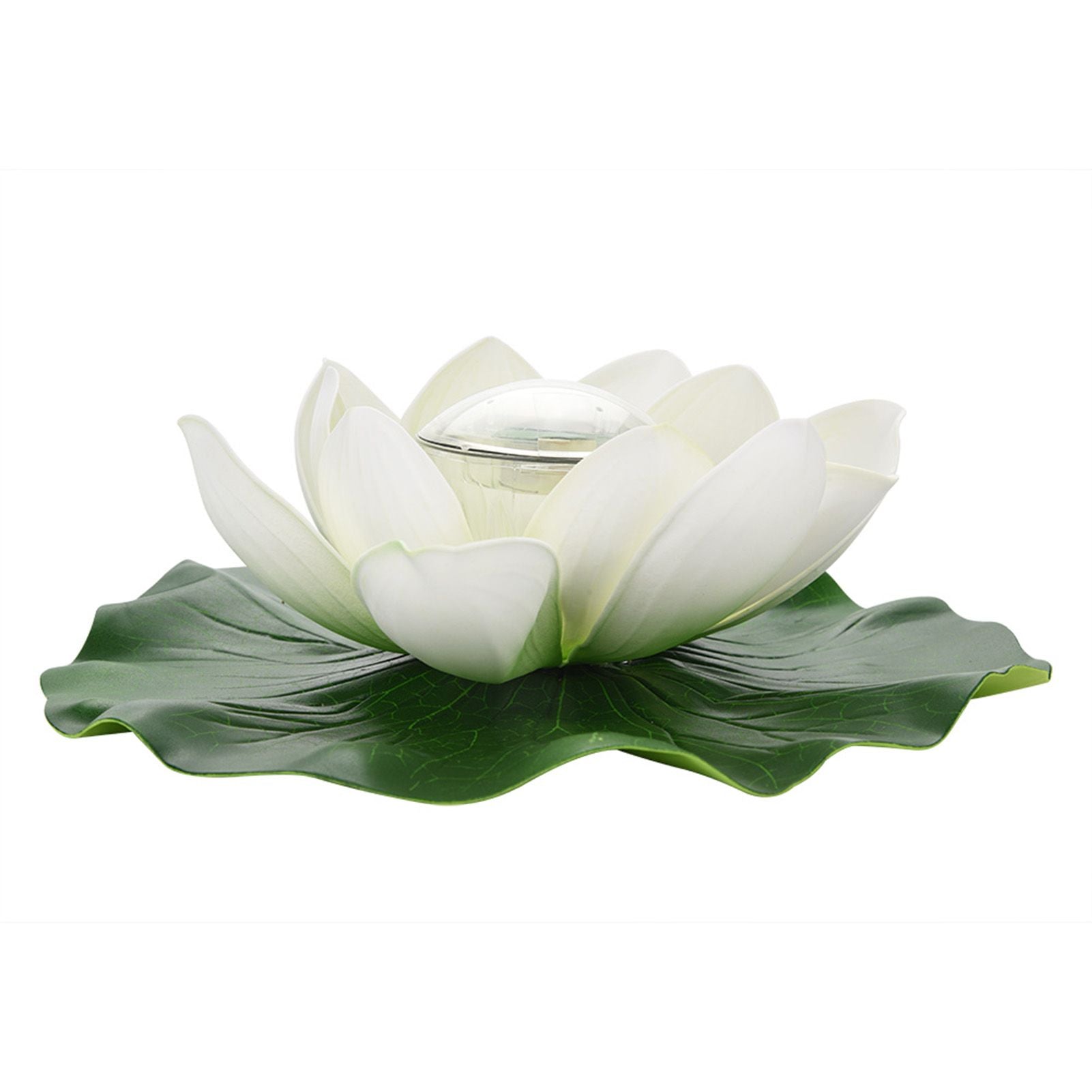 Waterproof Solar Power LED Color Changing Lotus Flower Floating Lamp Garden Colorful White