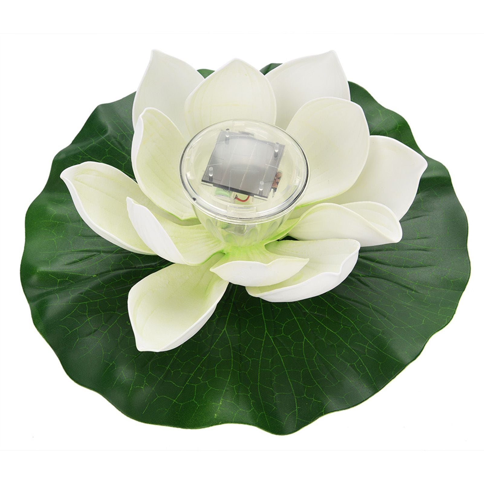 Waterproof Solar Power LED Color Changing Lotus Flower Floating Lamp Garden Colorful White
