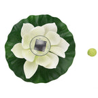 Waterproof Solar Power LED Color Changing Lotus Flower Floating Lamp Garden Colorful White
