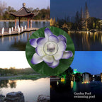 Waterproof Solar Power LED Color Changing Lotus Flower Floating Lamp Garden Colorful Purple