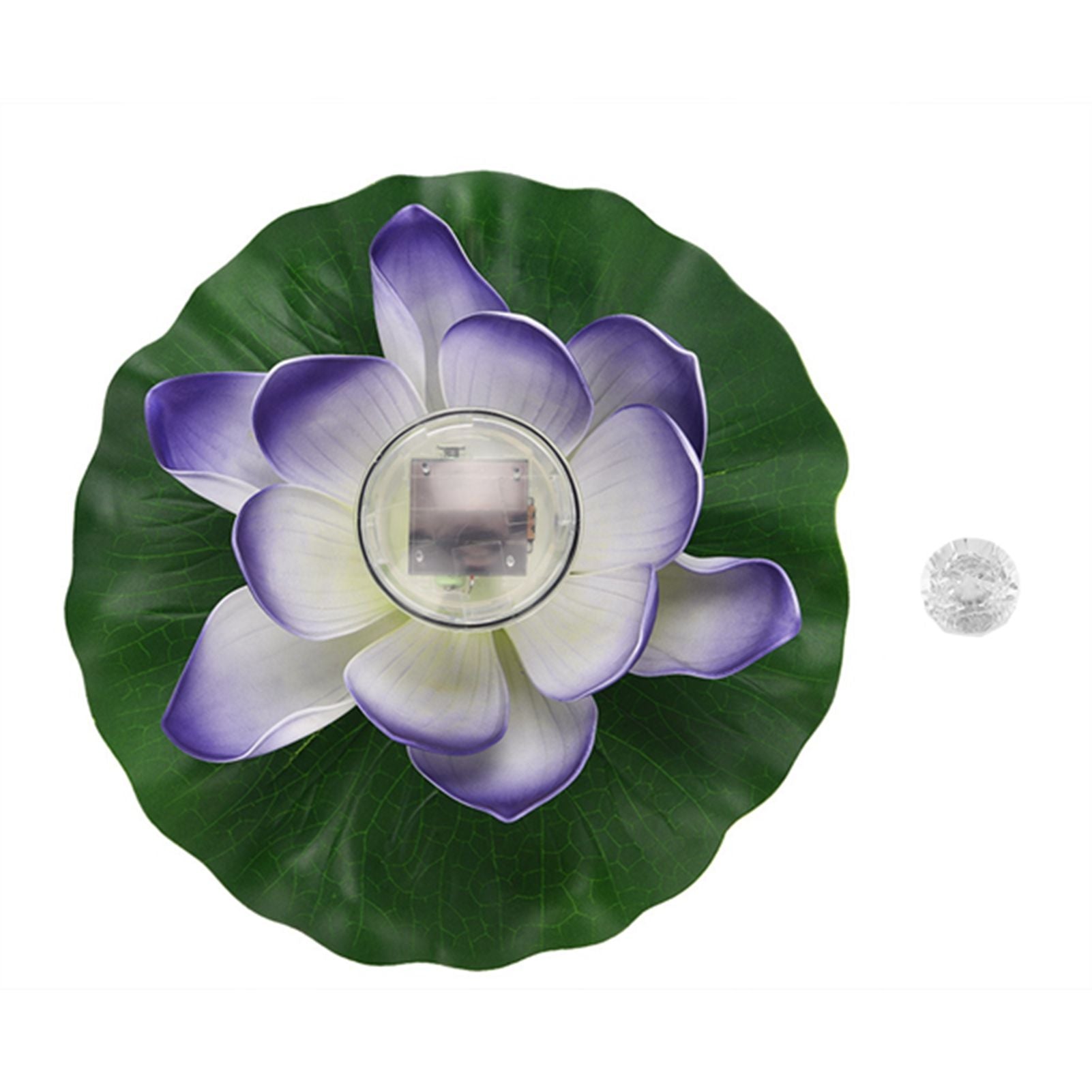 Waterproof Solar Power LED Color Changing Lotus Flower Floating Lamp Garden Colorful Purple