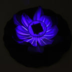 Waterproof Solar Power LED Color Changing Lotus Flower Floating Lamp Garden Colorful Purple