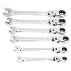 6Pcs Flexible Head Multi functional Ratchet Conination Spanner Wrench 8-17mm Repair Tools Set