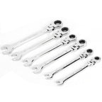 6Pcs Flexible Head Multi functional Ratchet Conination Spanner Wrench 8-17mm Repair Tools Set