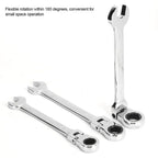 6Pcs Flexible Head Multi functional Ratchet Conination Spanner Wrench 8-17mm Repair Tools Set