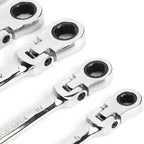 6Pcs Flexible Head Multi functional Ratchet Conination Spanner Wrench 8-17mm Repair Tools Set