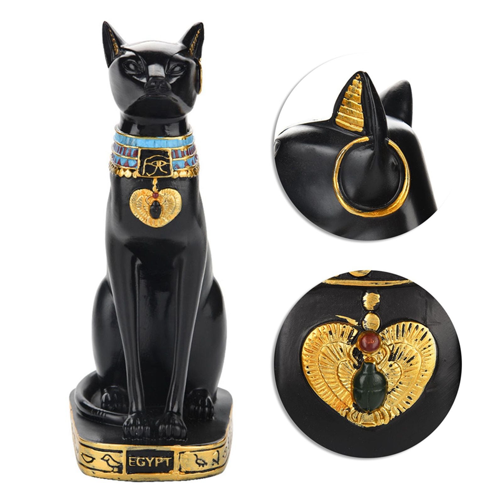 Egyptian Cat Resin Statue Figurine Household Room Ornament Crafts Gifts Home Decoration S