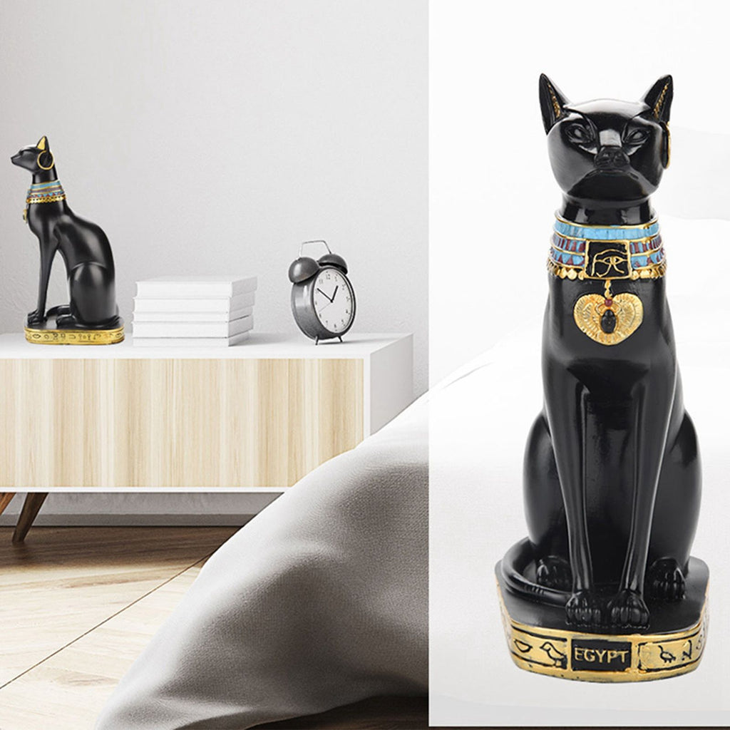 Egyptian Cat Resin Statue Figurine Household Room Ornament Crafts Gifts Home Decoration S