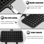 Dual Head Household Kitchen Gas NOn Stick Waffle Maker Pan Mould Mold Press Plate Baking Tool