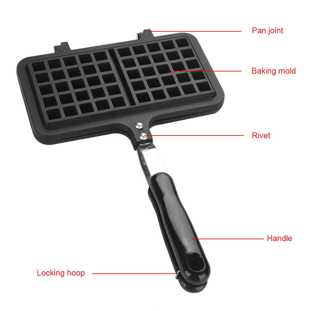 Dual Head Household Kitchen Gas NOn Stick Waffle Maker Pan Mould Mold Press Plate Baking Tool