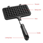 Dual Head Household Kitchen Gas NOn Stick Waffle Maker Pan Mould Mold Press Plate Baking Tool