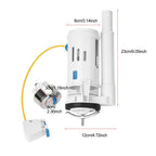 ABS Toilet Fitting Push Button Dual Drain Flush Valve Water Tank Accessory (One Piece Toilet)