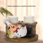 Cute Chef Statue Salt & Pepper Bottle Holder Ornaments Home Decor Kitchen Resin Crafts #C