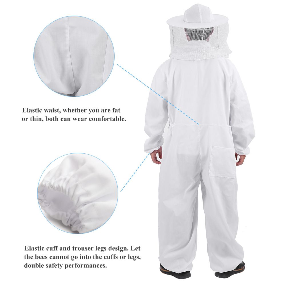 Professional Beekeeping Protective Equipment Bee Keeping Full Body Beekeeper Suit Hat L