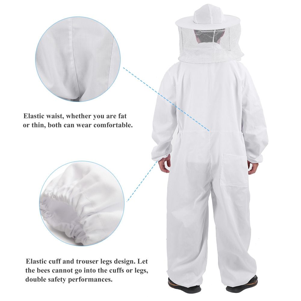 Professional Beekeeping Protective Equipment Bee Keeping Full Body Beekeeper Suit Hat XXL