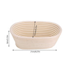 Handmade Unbleached Natural Cane Banneton Proofing Basket Dough Bread Baking Kit 21x13.5x8cm