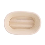Handmade Unbleached Natural Cane Banneton Proofing Basket Dough Bread Baking Kit 21x13.5x8cm